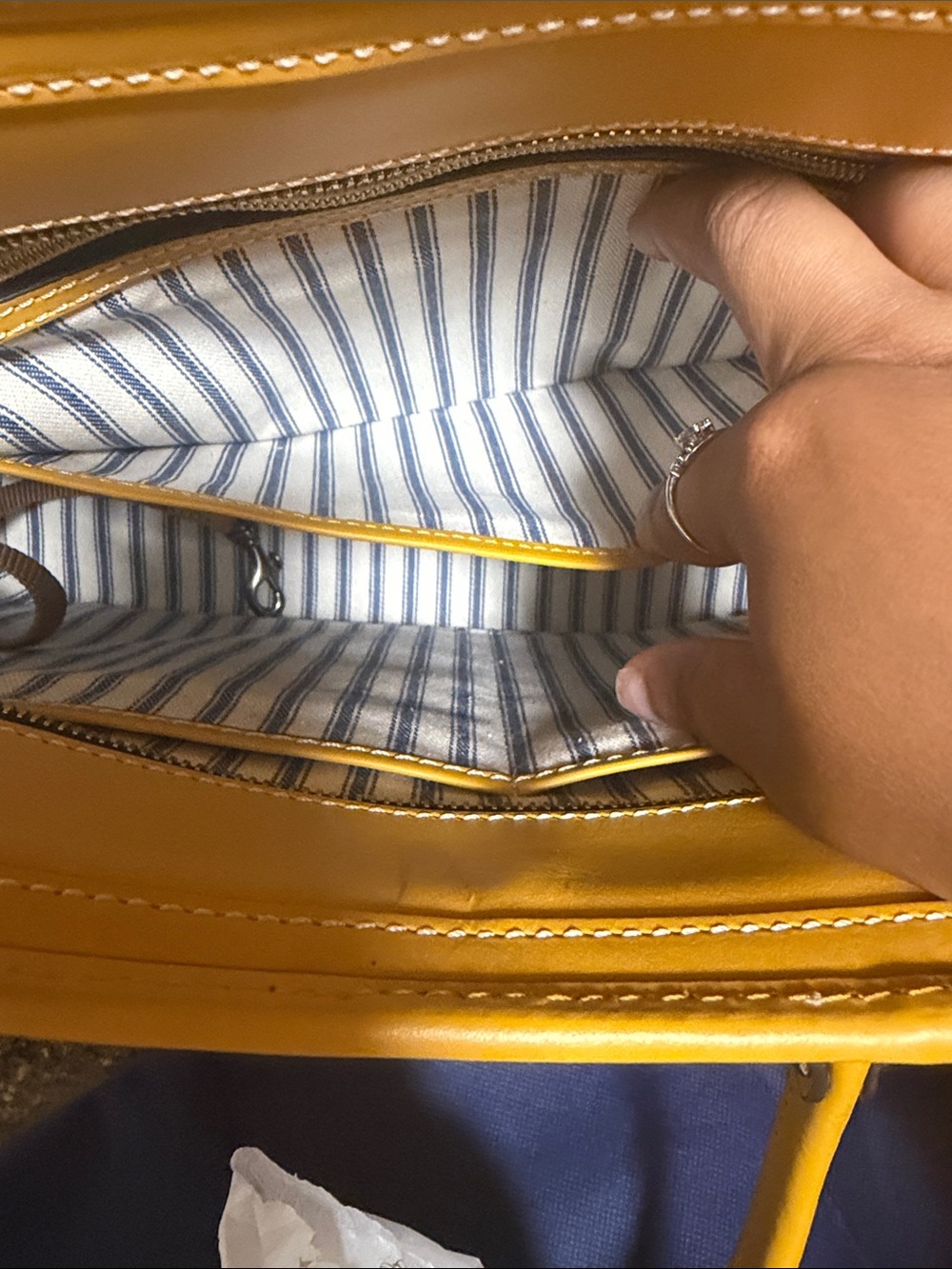 Dooney & Bourke Bright Yellow Leather Tote - Picture 6 of 12